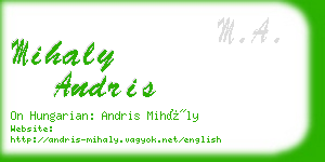 mihaly andris business card